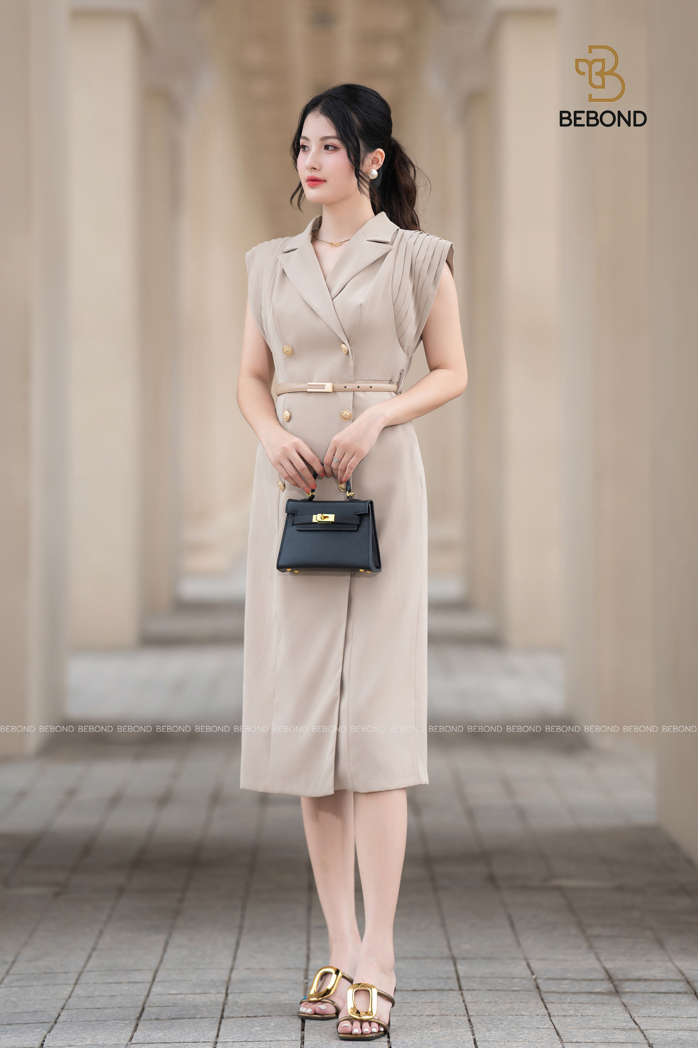 Đầm tay kiểu CLEOPATRA màu BE