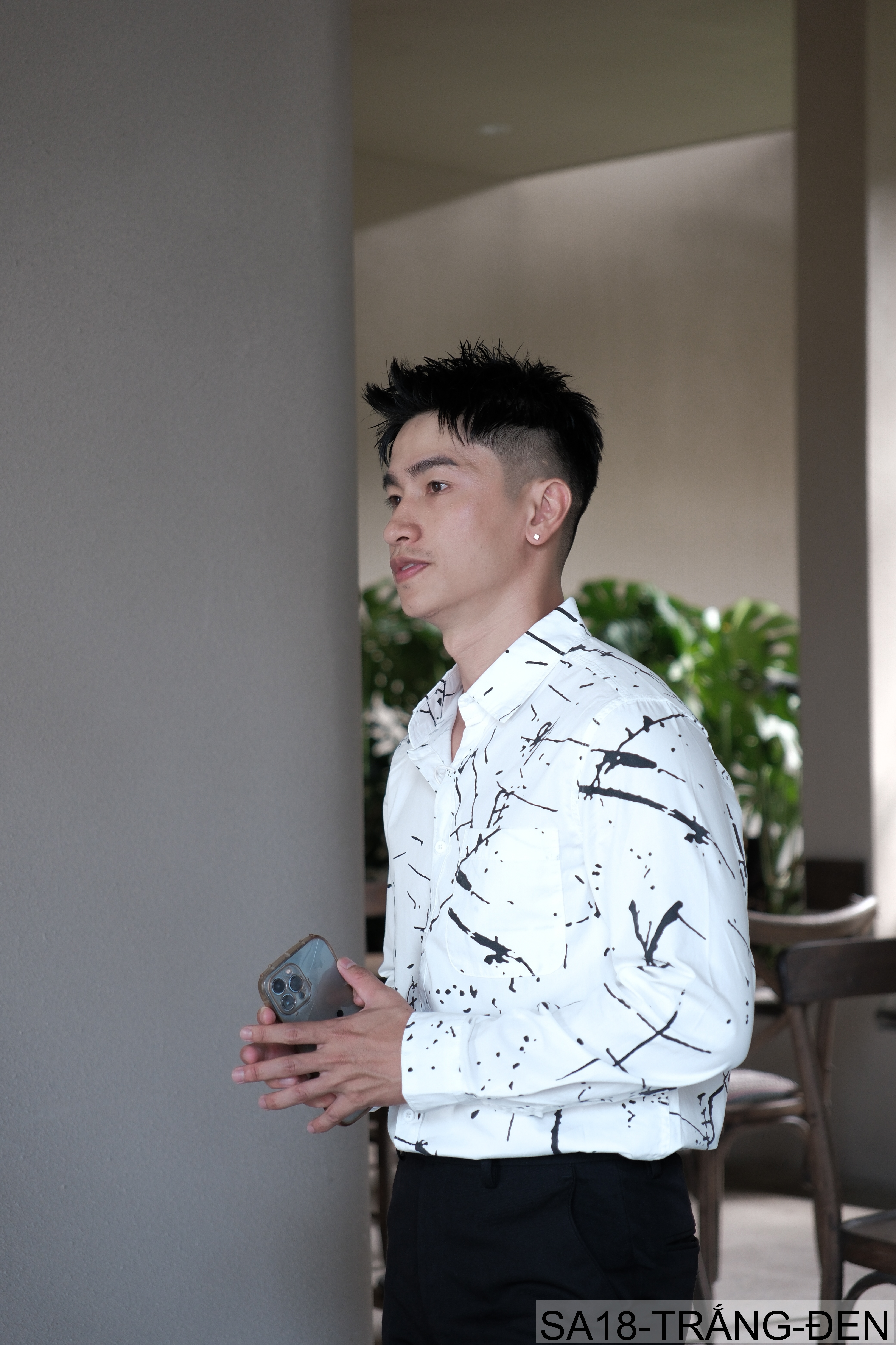 SA18 - Áo Sơ Mi Nam Tay Dài Phong Cách Nhật Bản In Hình Nghệ Thuật Dáng Rộng_thumbnail_3