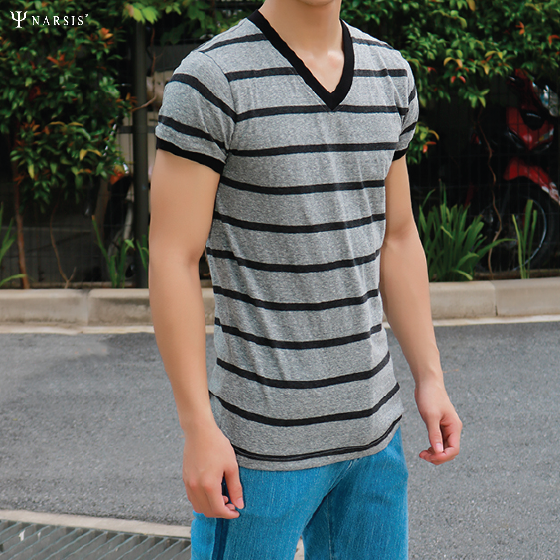 ÁO PHÔNG NAM CỔ TIM - D4039 NARSIS CHẤT LIỆU THOÁNG MÁT, DỄ CHỊU, THOẢI MÁI CẢ NGÀY, DỄ VẬN ĐỘNG