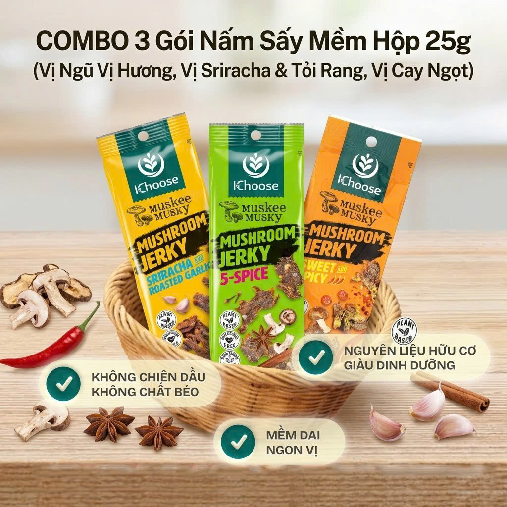 Combo 3 Gói Nấm Sấy