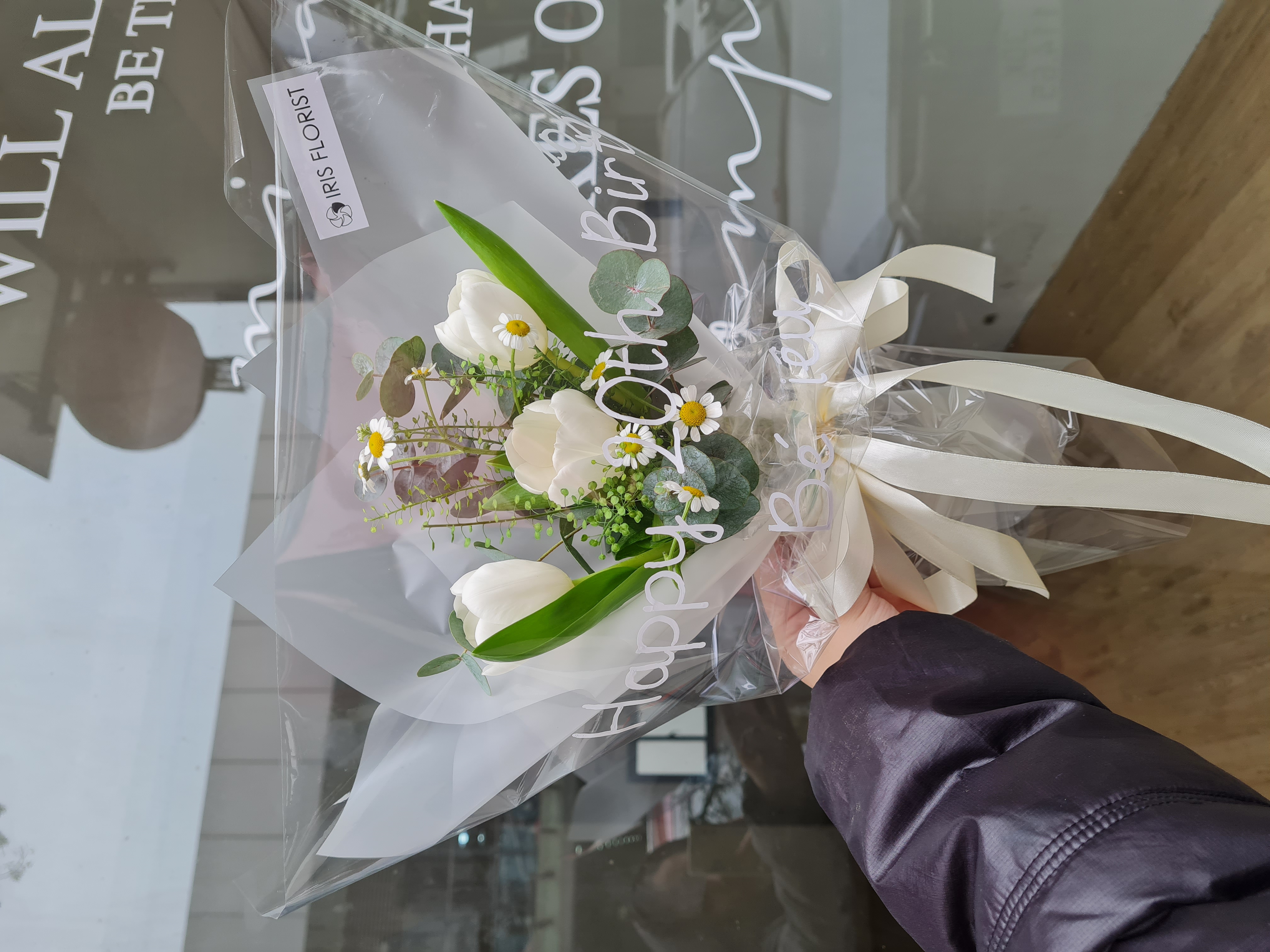 Bó tin nhắn - Tulip Trắng 3b