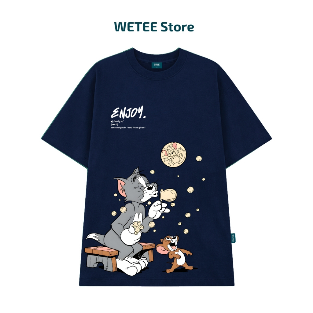 Áo thun unisex UX30-1186 ENJOY Tôm&Jelly thổi bong bóng dáng oversized local brand WETEE_thumbnail_11