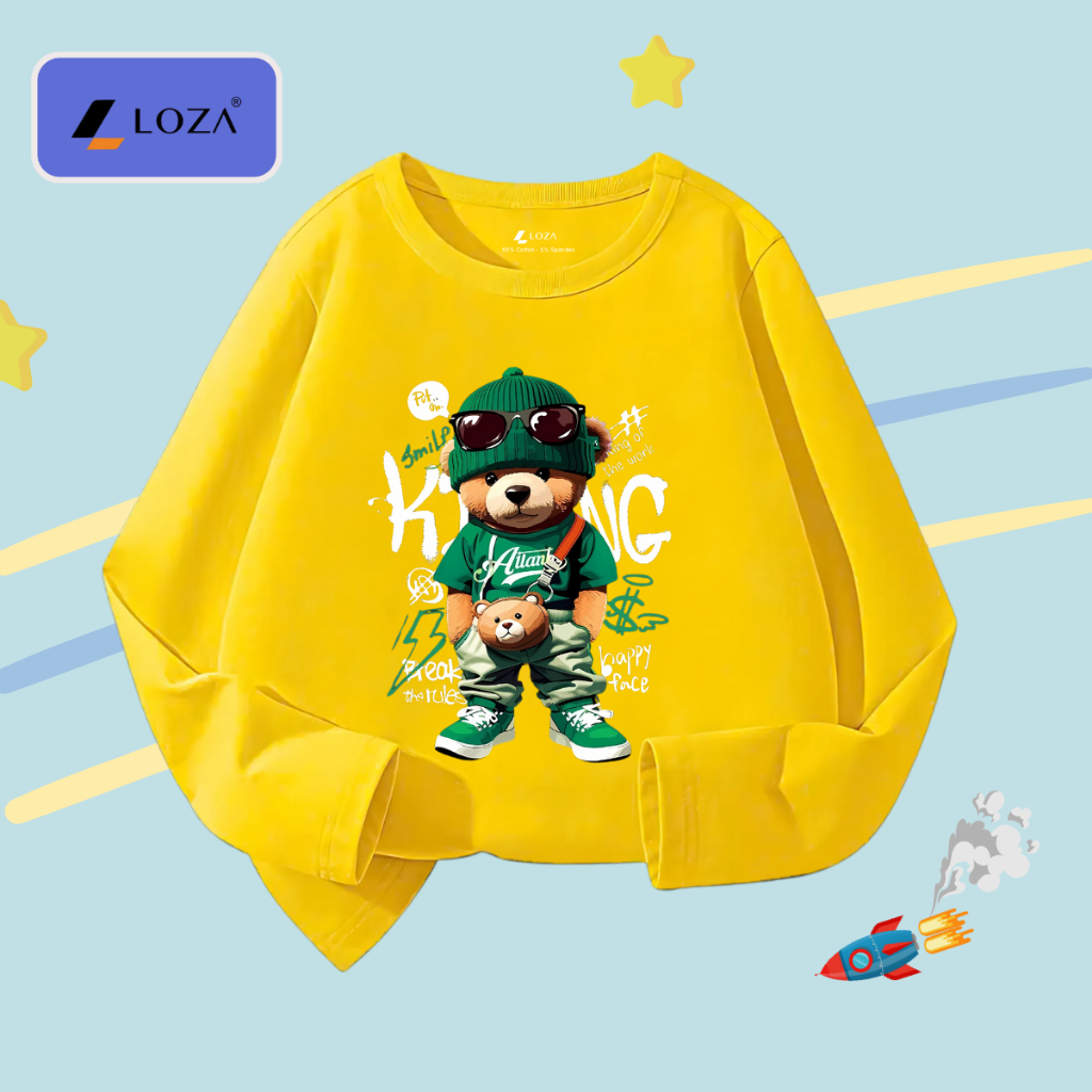 Áo thun dài tay bé trai in gấu King - Loza Kids KT3250_thumbnail_7