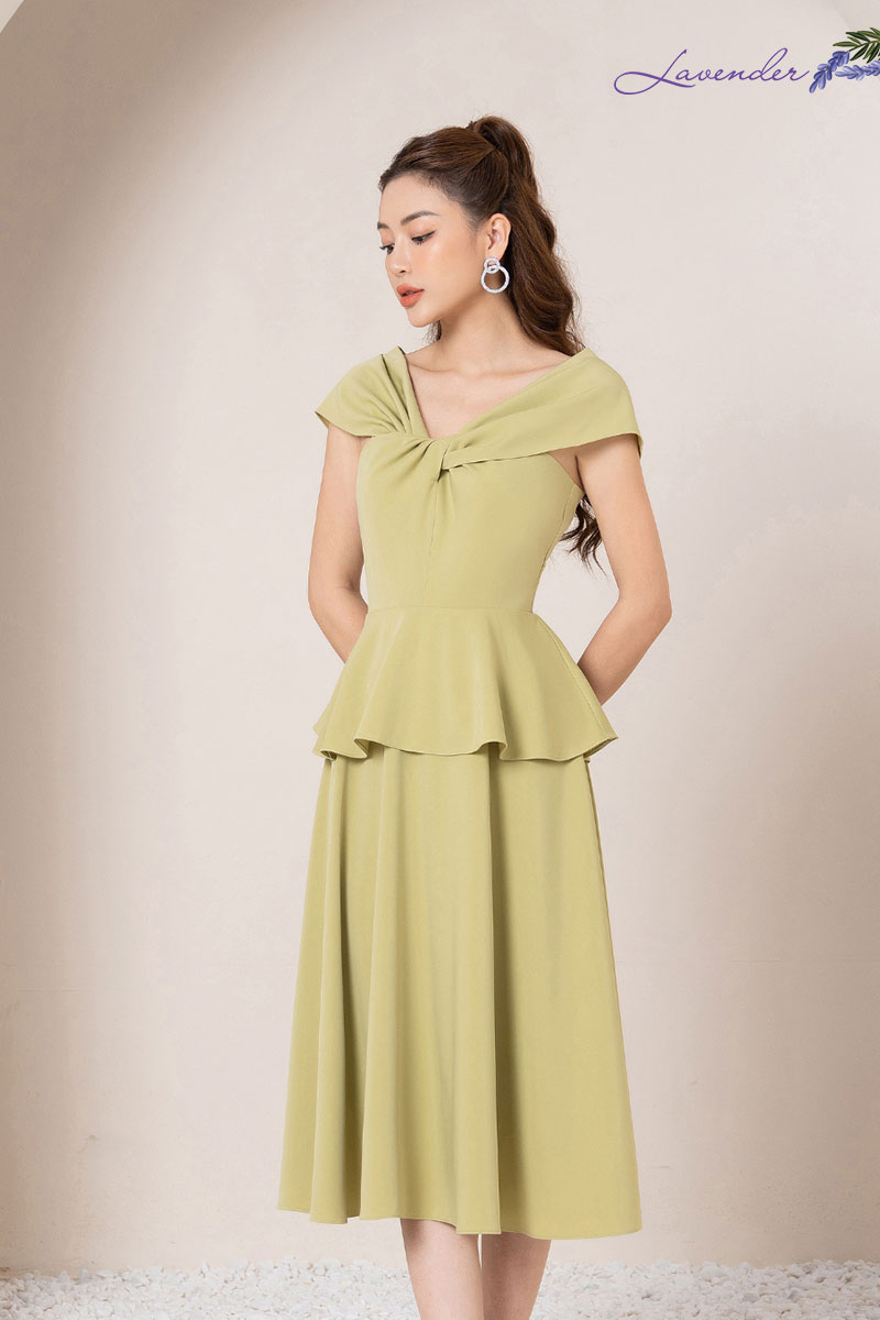 Đầm xòe peplum cổ xoắn D2451_thumbnail_3