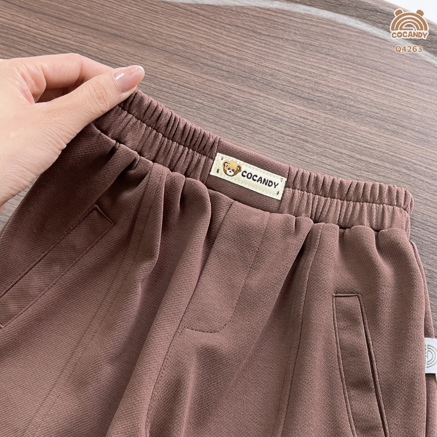 Quần dài NÂU nỉ 2 đáp sườn bo gấu_thumbnail_3