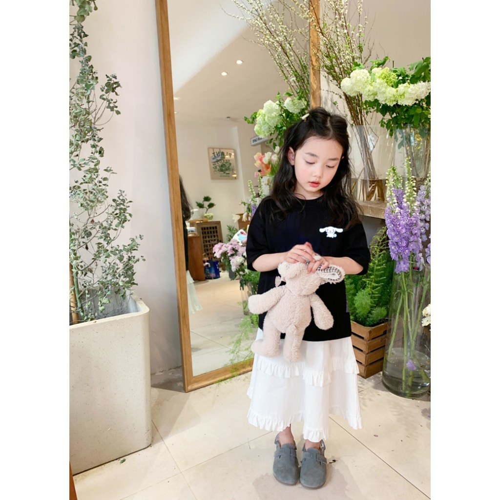 Áo thun bé gái dễ thương cho bé form rộng AED693 Miucho Kid 100% vải cotton thoáng mát basic_thumbnail_5