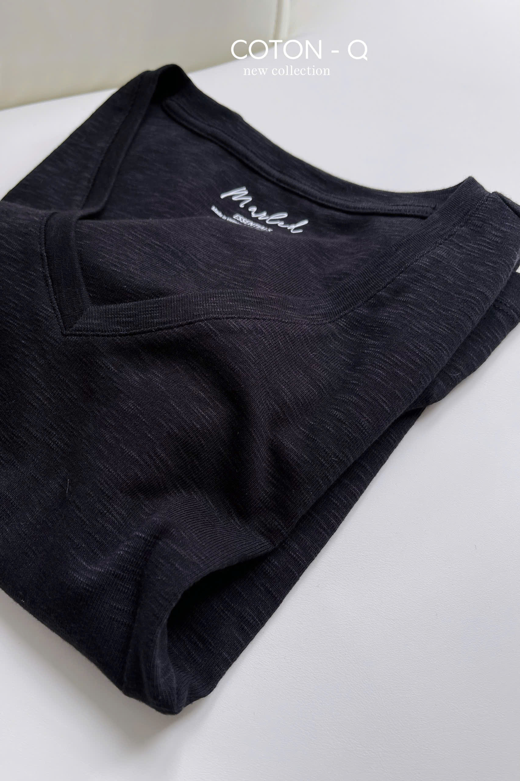 Áo thun xước cổ tim ( ĐEN ) - TRỘN CHIỀU DÀI_thumbnail_13