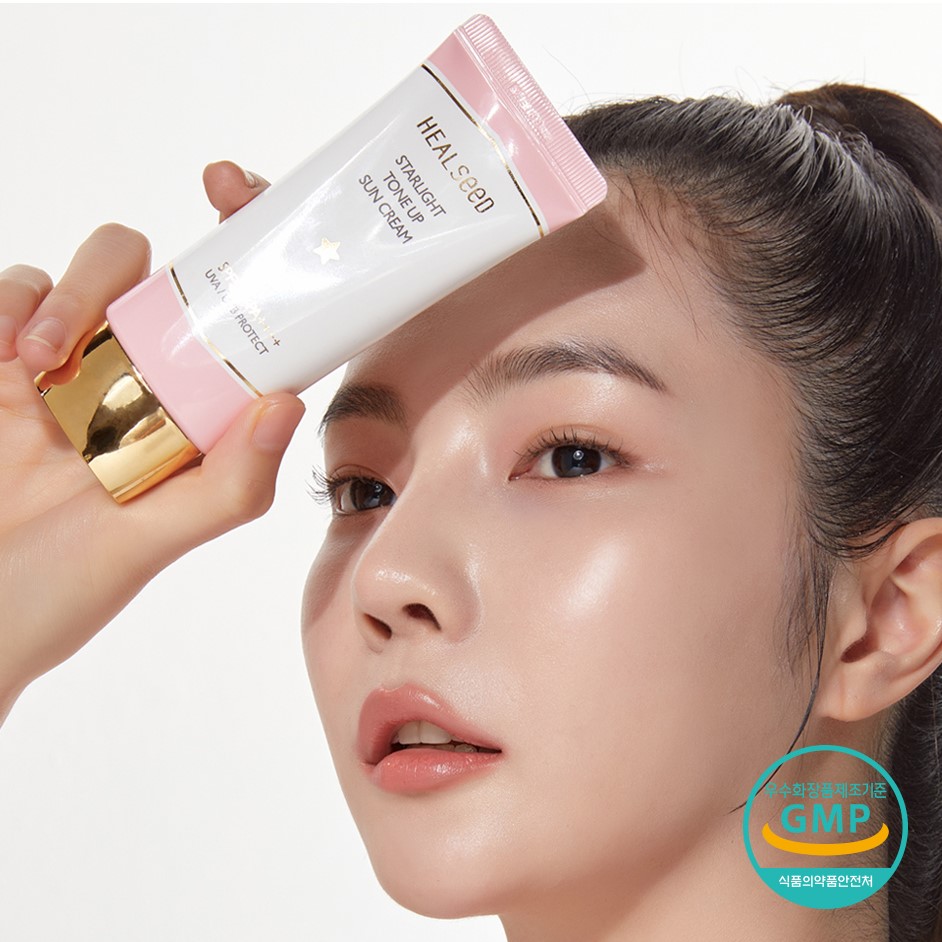 HEALSEED STARLIGHT TONE UP SUN CREAM - Kem Chống Nắng Nâng Tông Tự Nhiên SPF50+ PA++++ - Collagen, HA, Panthenol - 50ml - [HS005]
