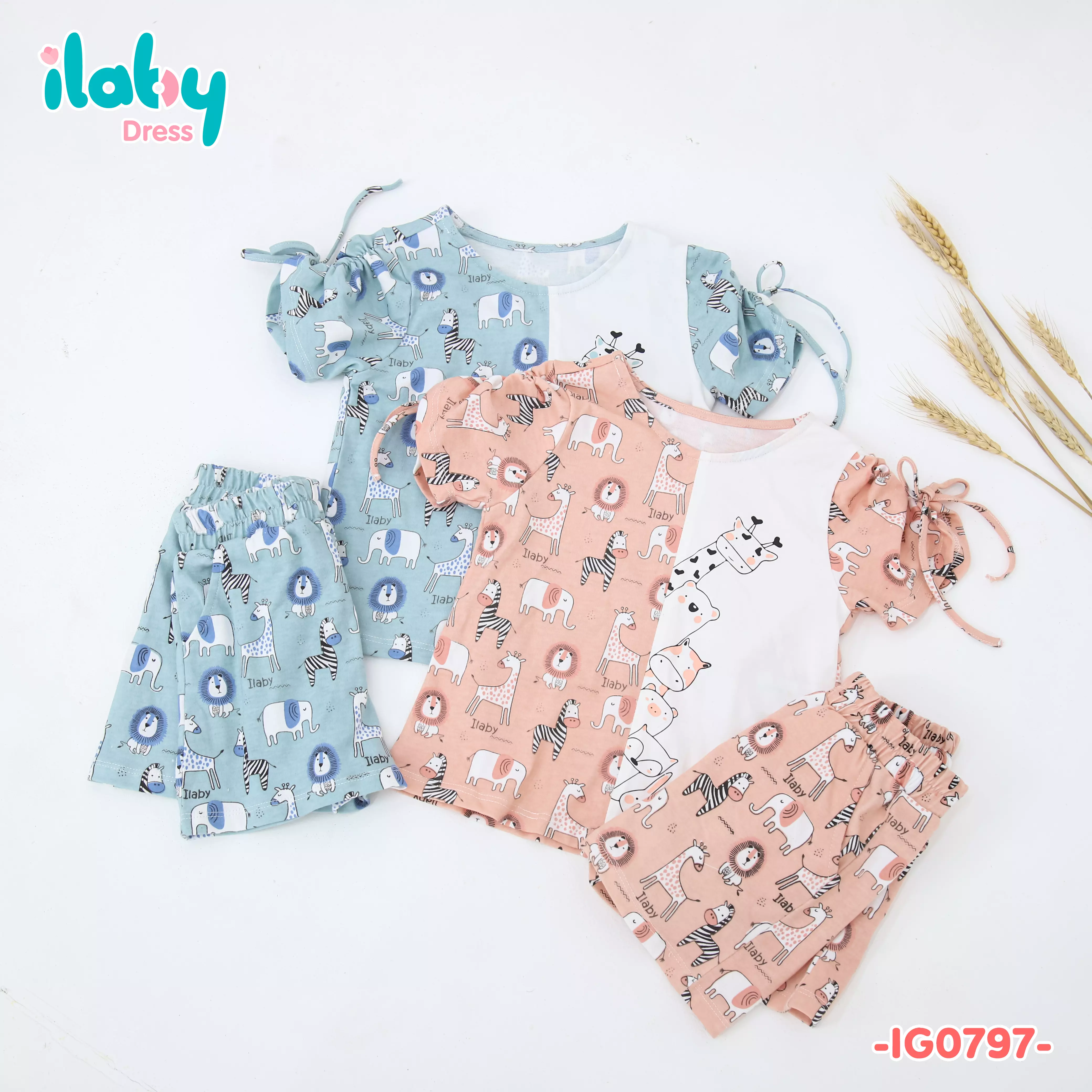 Bộ thun bé gái in sở thú_thumbnail_2