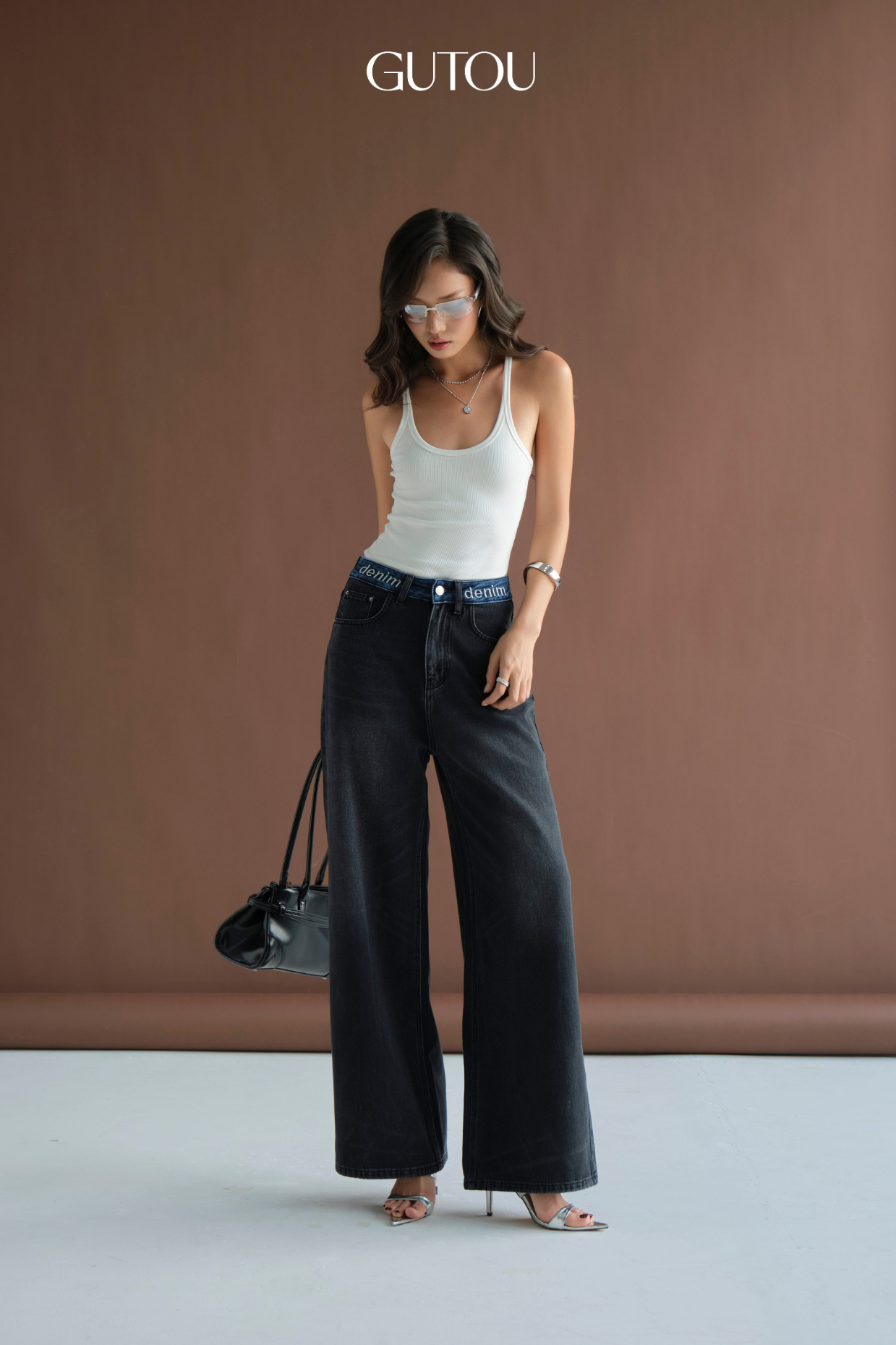 [ GUTOU ] Quần Jeans Suông Denim Label