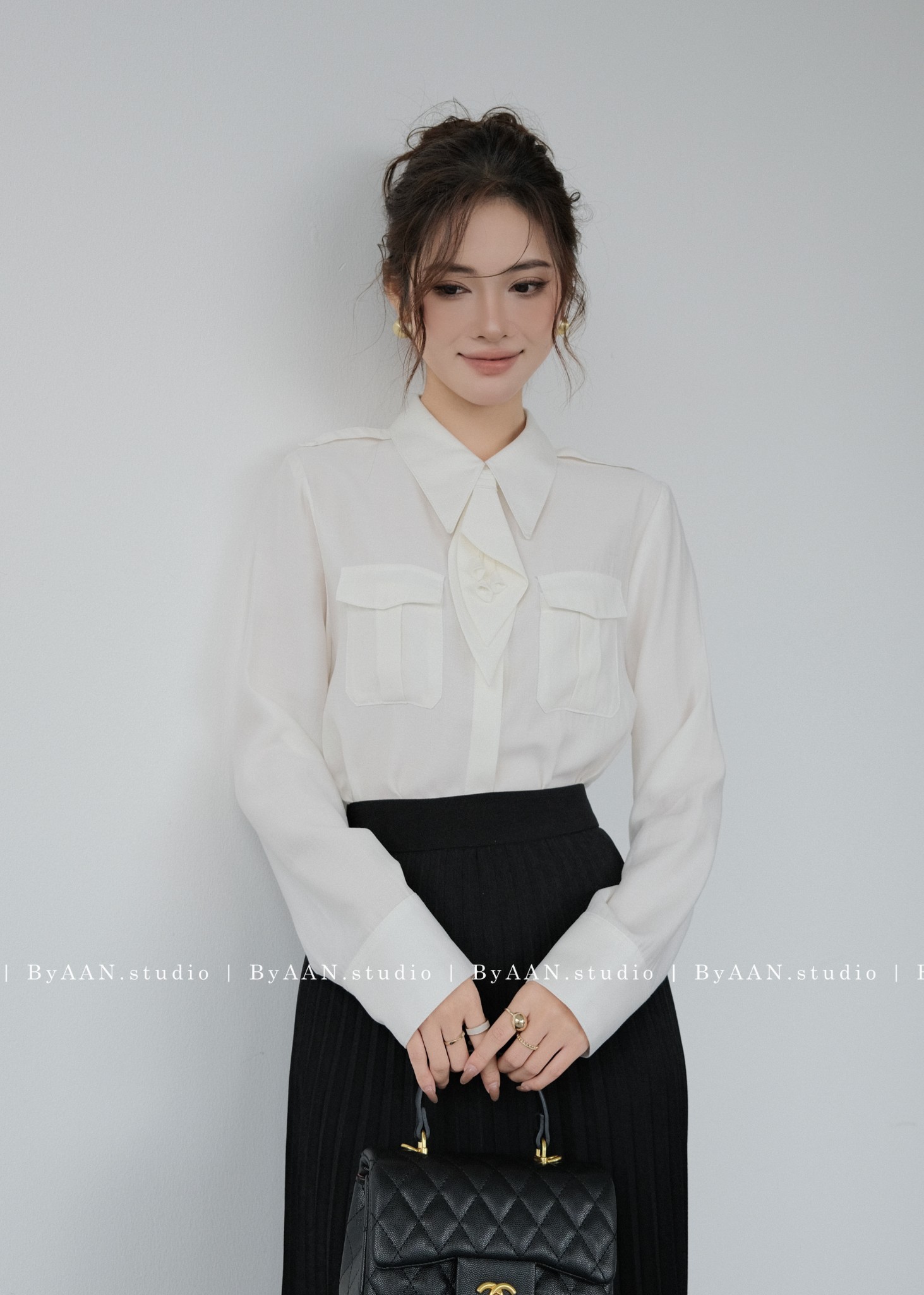 Áo sơ mi kiểu phối cavat rời_thumbnail_1