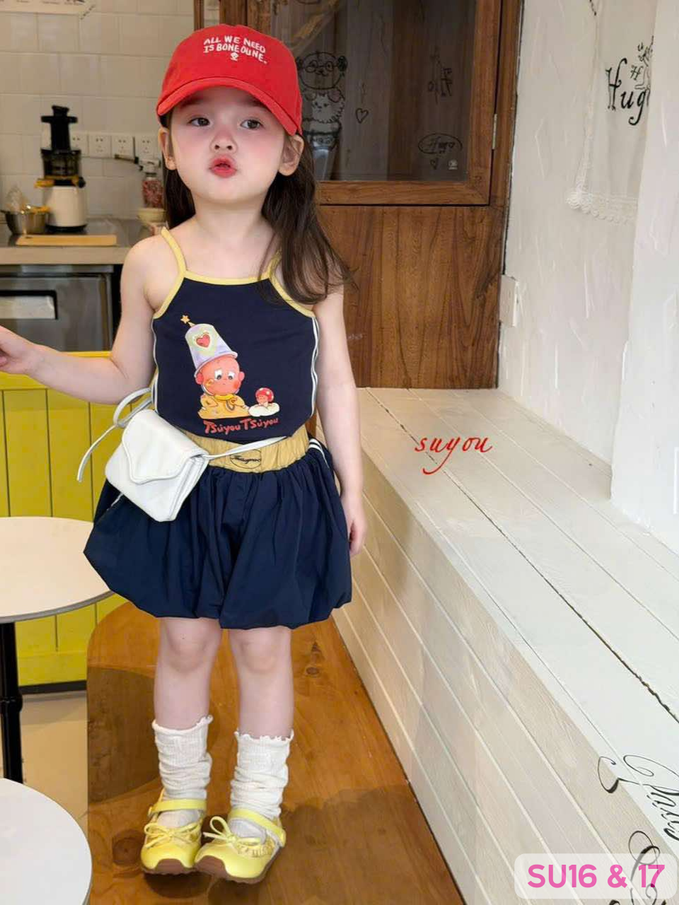 SU17 - Chân váy dáng phồng màu xanh đen hãng Suyou