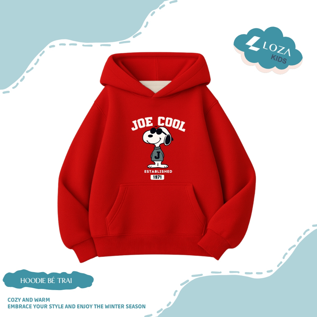 Áo nỉ hoodie bé trai in hình SNOOPY- Loza Kids HN002_thumbnail_3