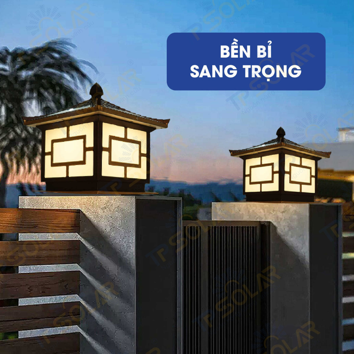 Đèn trụ cổng mái ngói nâng cấp năng lượng mặt trời (TP-TC25 / TP-TC30))_thumbnail_2