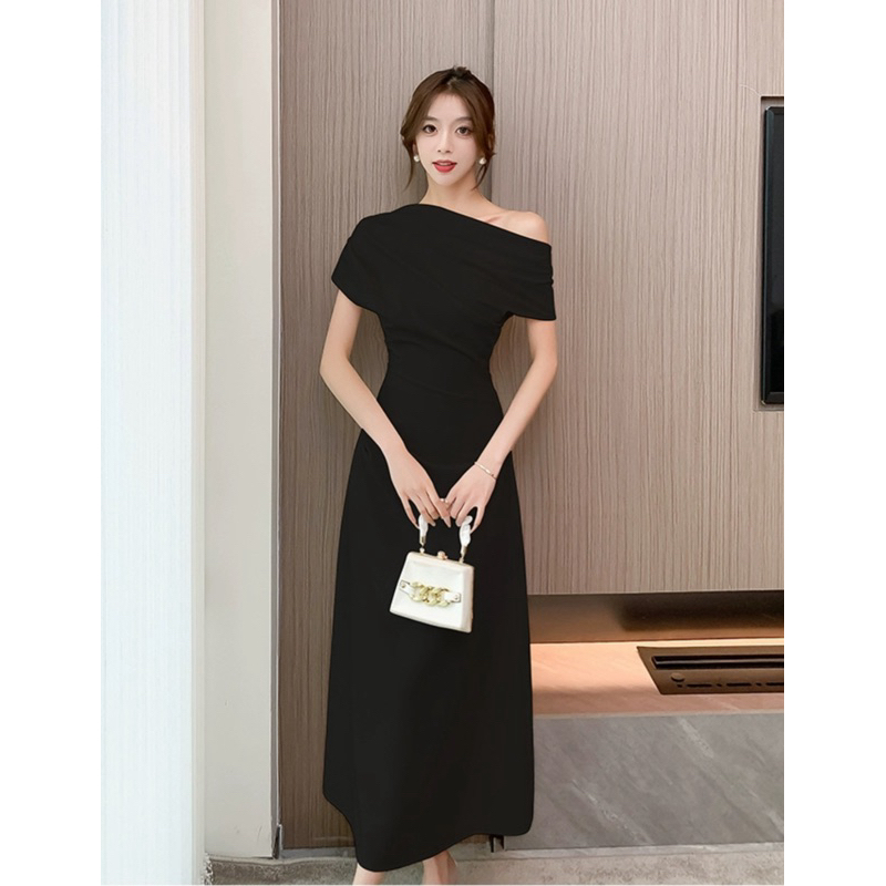 Đầm body lệch vai dáng dài màu kem, váy dự tiệc sang chảnh Logastore_L195_thumbnail_4