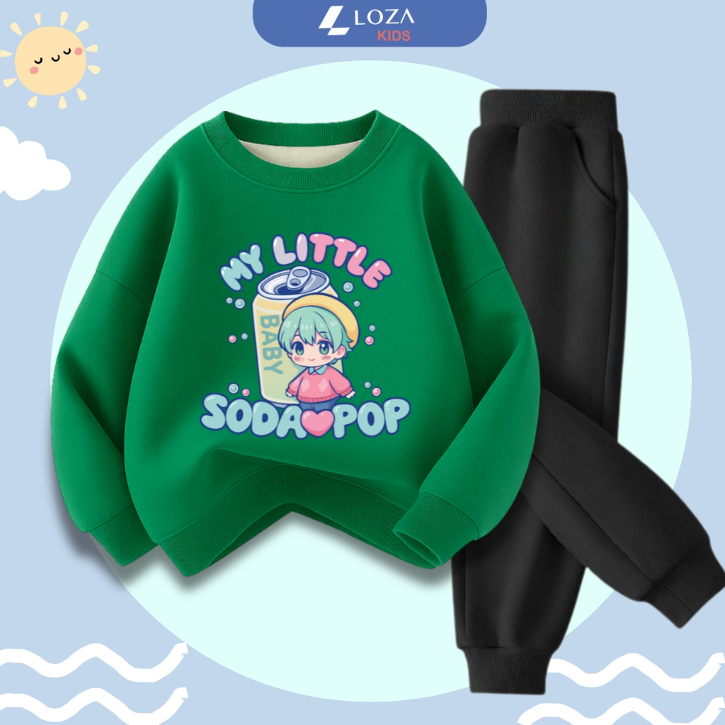 Set bộ nỉ bé trai, bé gái in hình SODA POP - Loza Kids BI547_thumbnail_4