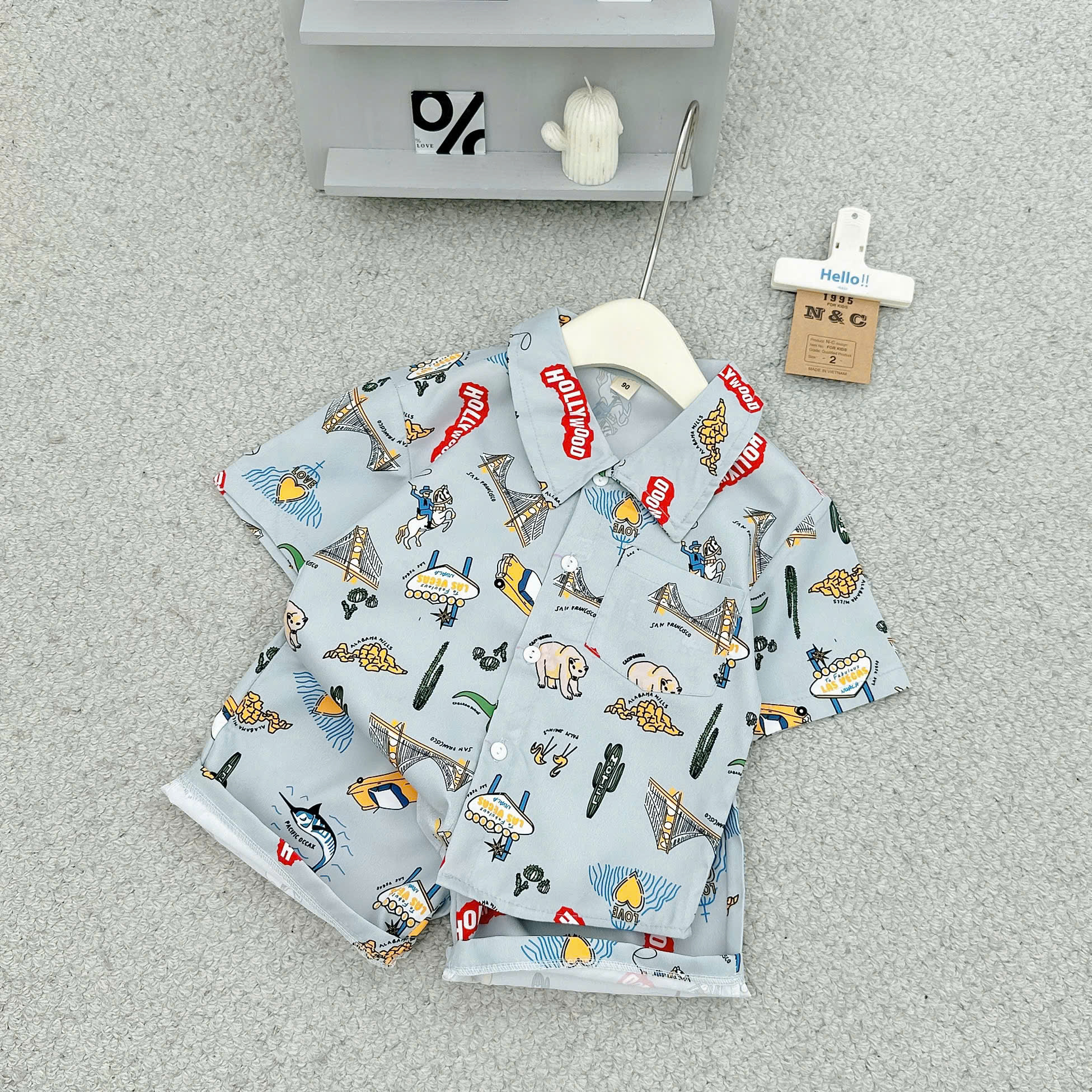 B57 BỘ SƠ MI XANH HOLLYWOOD- A108.286