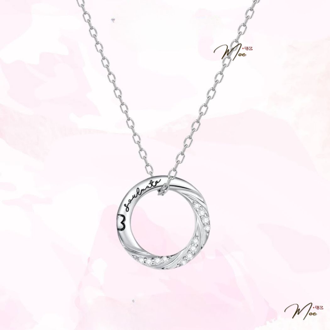 D255 - Dây chuyền đôi nhẫn tròn sóng chéo vĩnh cửu khắc tên theo yêu cầu_thumbnail_4