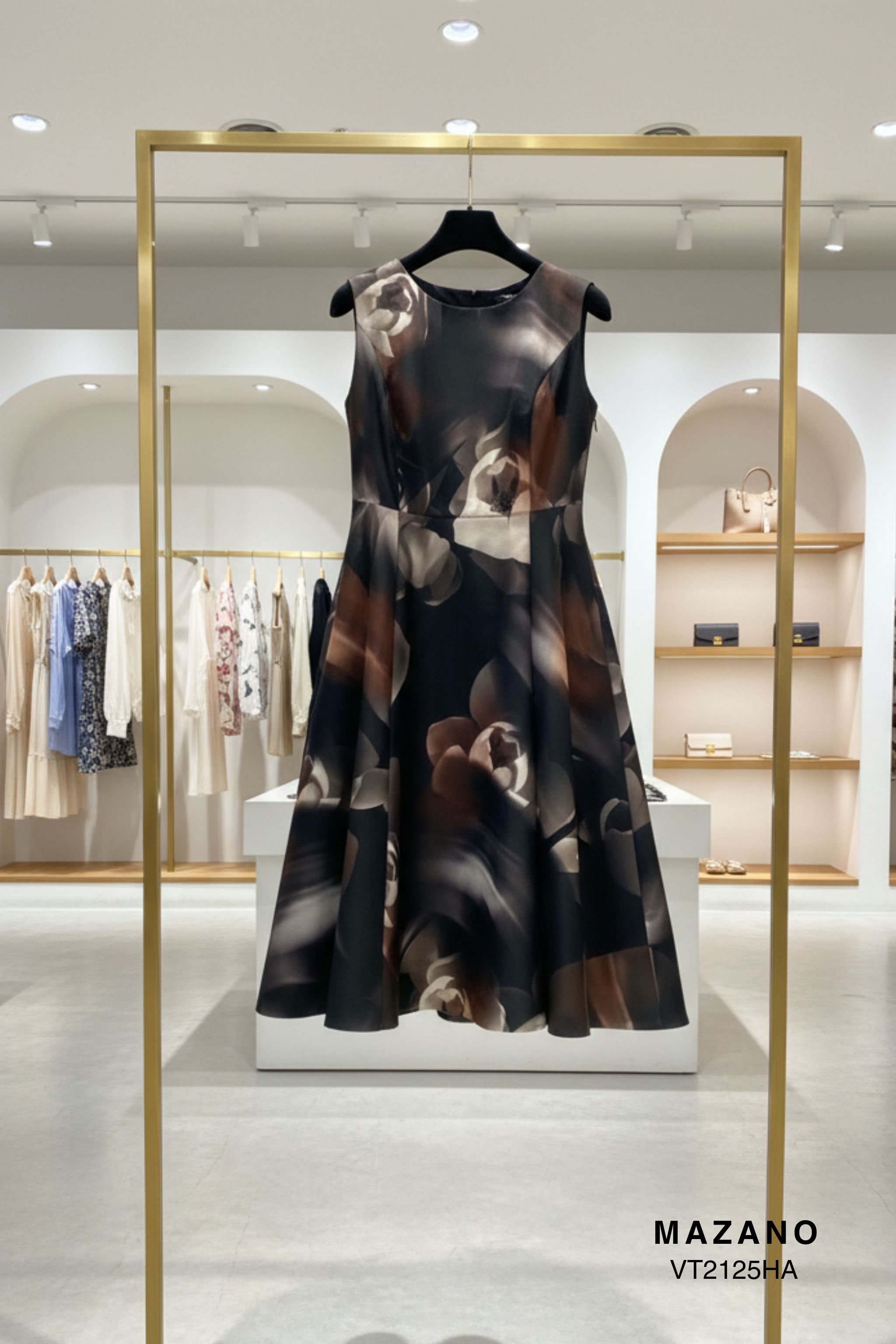 Đầm thân ôm hoa xám sát tay_thumbnail_4