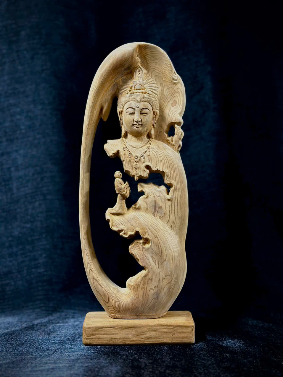 TƯỢNG PHẬT QUÁN THẾ ÂM BỒ TÁT TO GỖ NGỌC AM_thumbnail_1