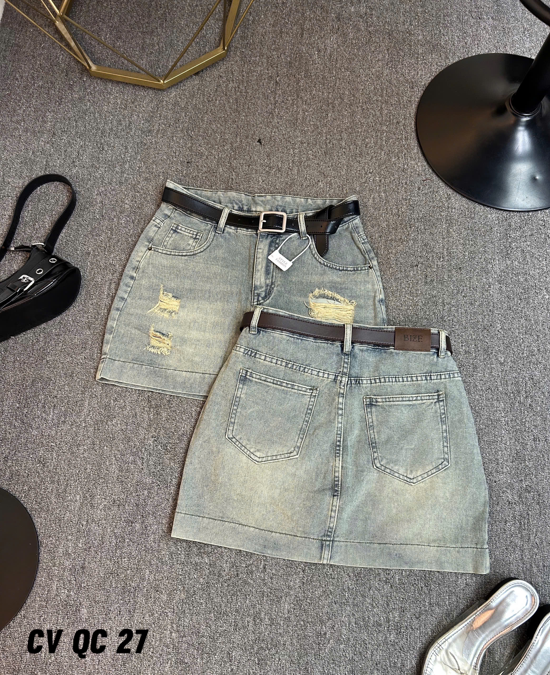 Chân váy dáng A ngắn rách kiểu bigsize JV27 dành cho nàng béo mập từ 55-90kg_thumbnail_2