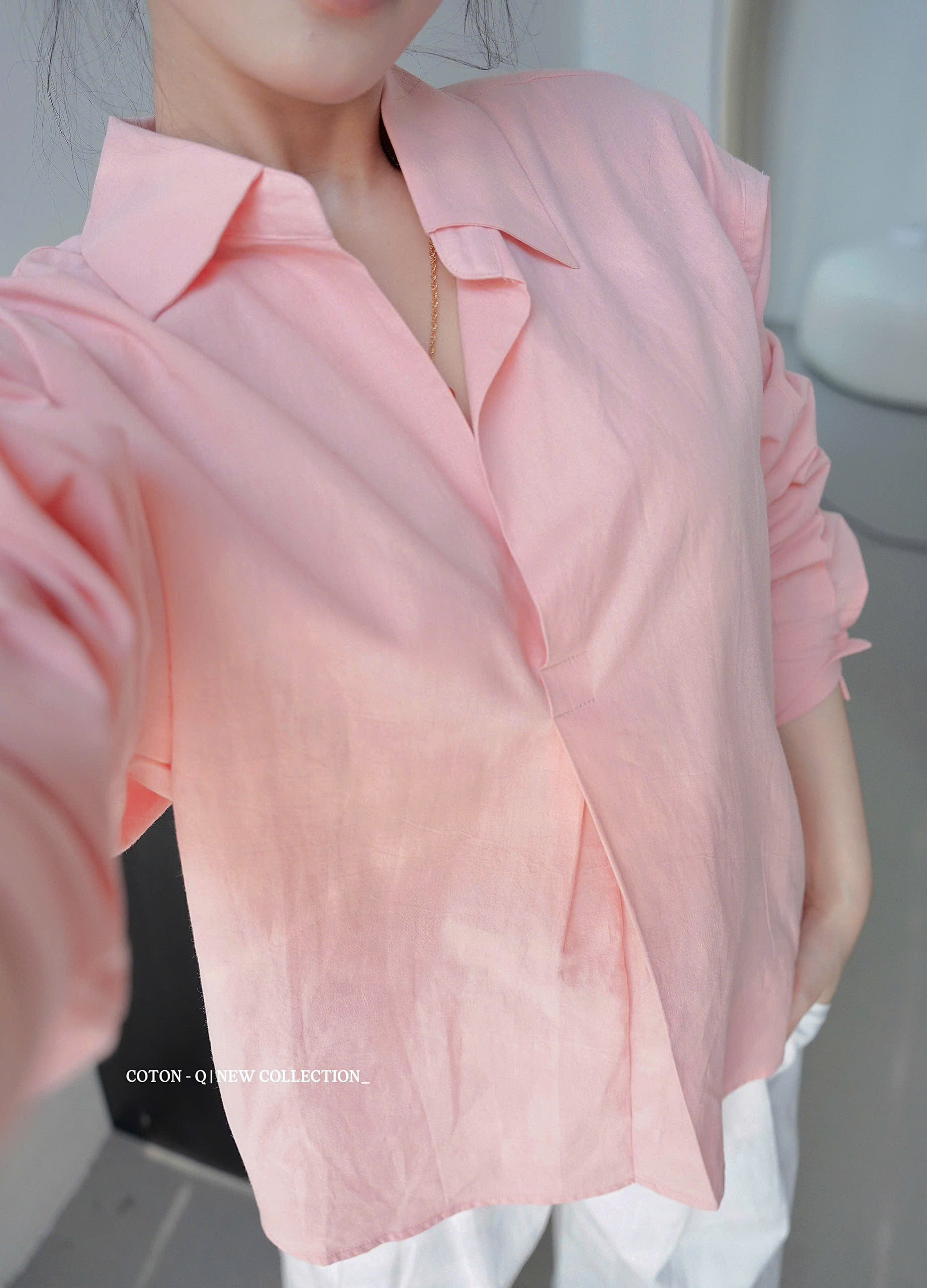 Áo somi tay dài phối kiểu ( HỒNG CAM )_thumbnail_27