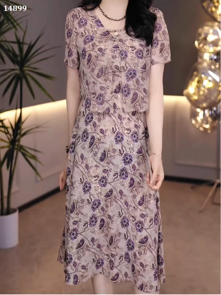 14899-Đầm voan hồng giả rời in hoa đen ( voan, lót)-dây kéo sau lưng_thumbnail_3