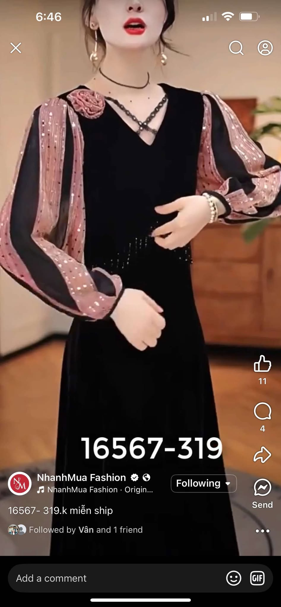 16567-Đầm xòe phối tay voan tơ ánh kim co giãn ( chéo nhật, voan tơ)_thumbnail_0