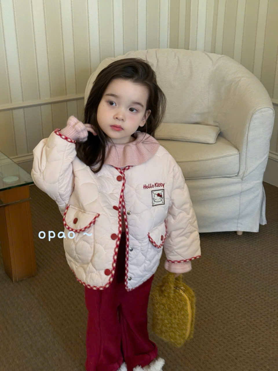 (M103) Áo khoác Opao màu hồng  thêu kitty_thumbnail_0