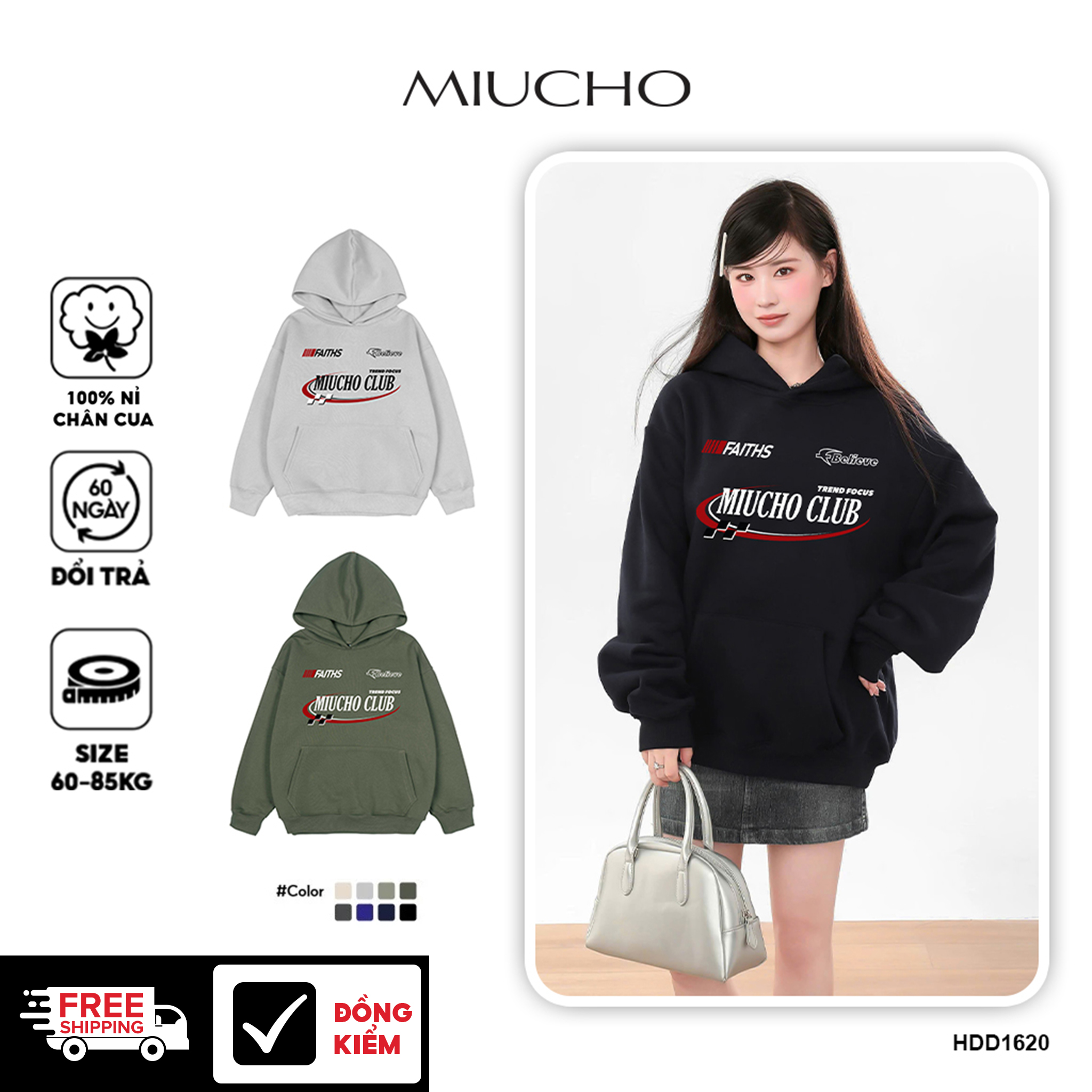 Áo hoodie nữ form rộng local brand HDD1620 Miucho vải nỉ chân cua dày dặn mũ tròn in typography_thumbnail_1
