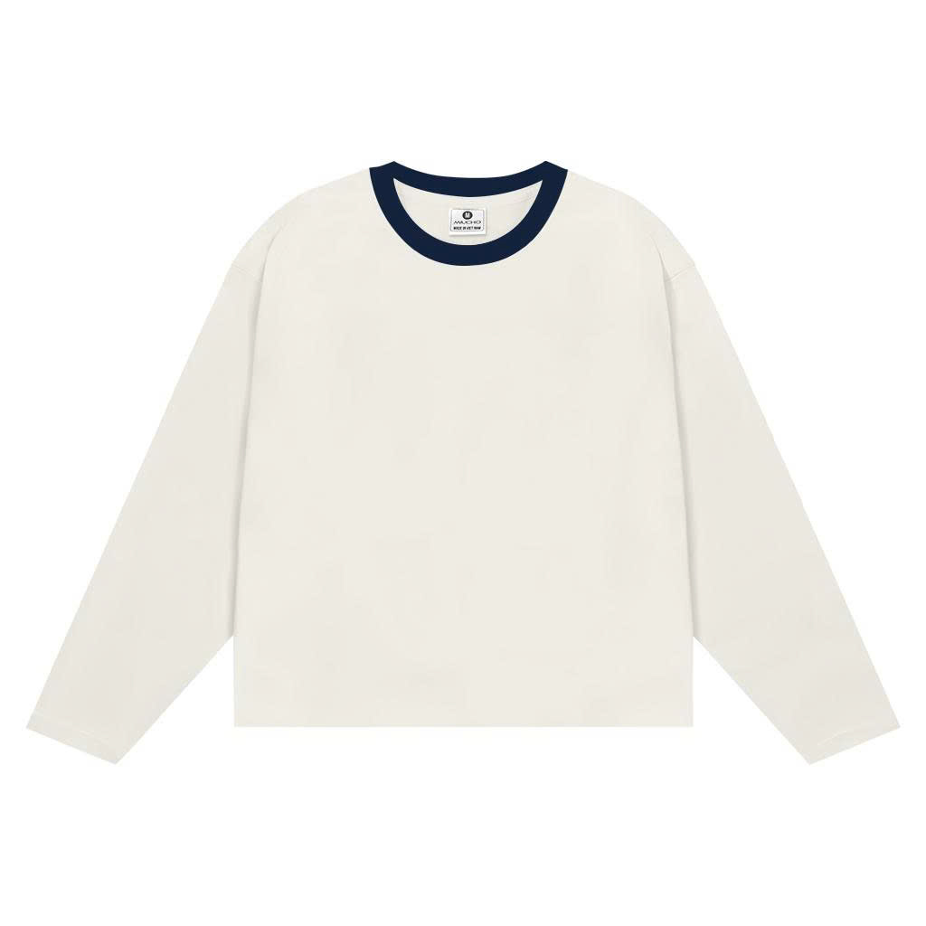 Áo thun boxy tay dài unisex Miucho chất vải thoáng mát mềm mại phối cổ mix màu AT00061_thumbnail_10