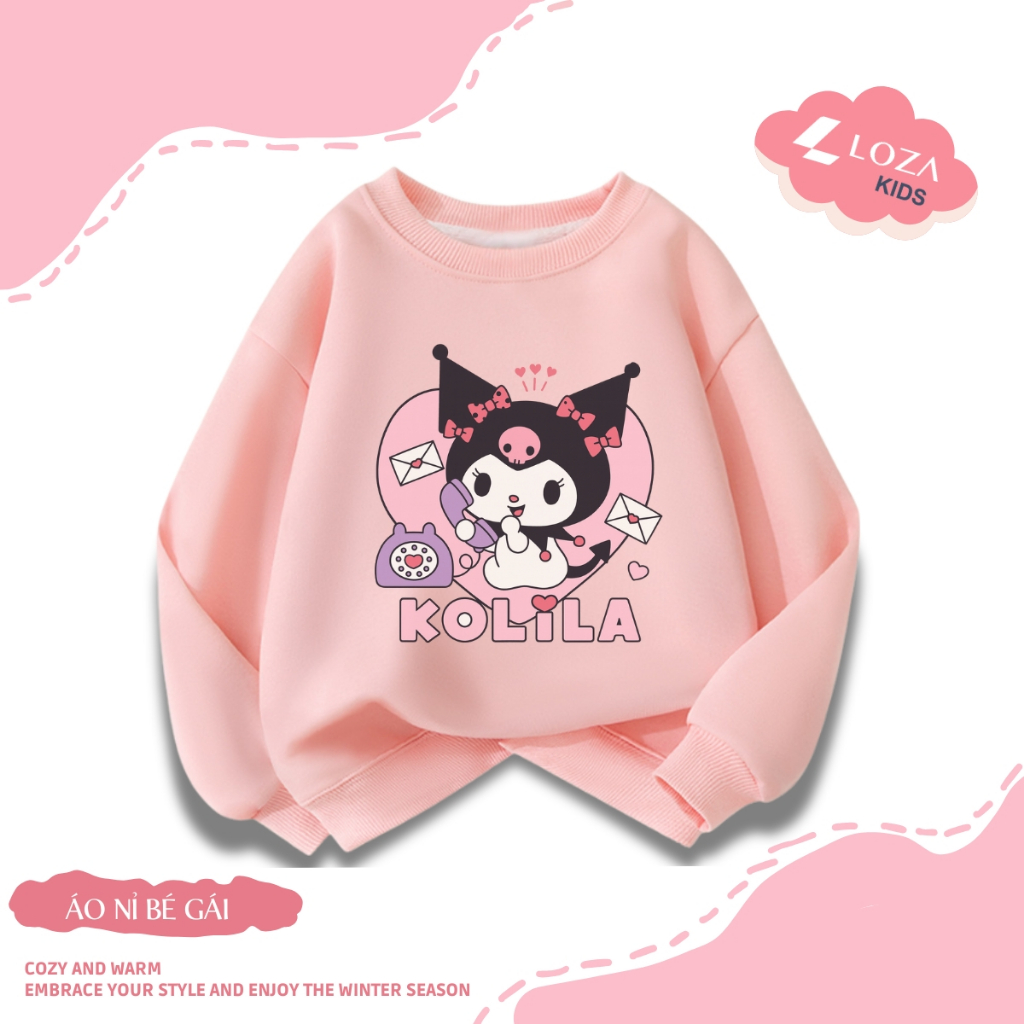 Áo nỉ sweater bé gái in hình My Melody&Kuromi - Loza Kids IN016_thumbnail_5