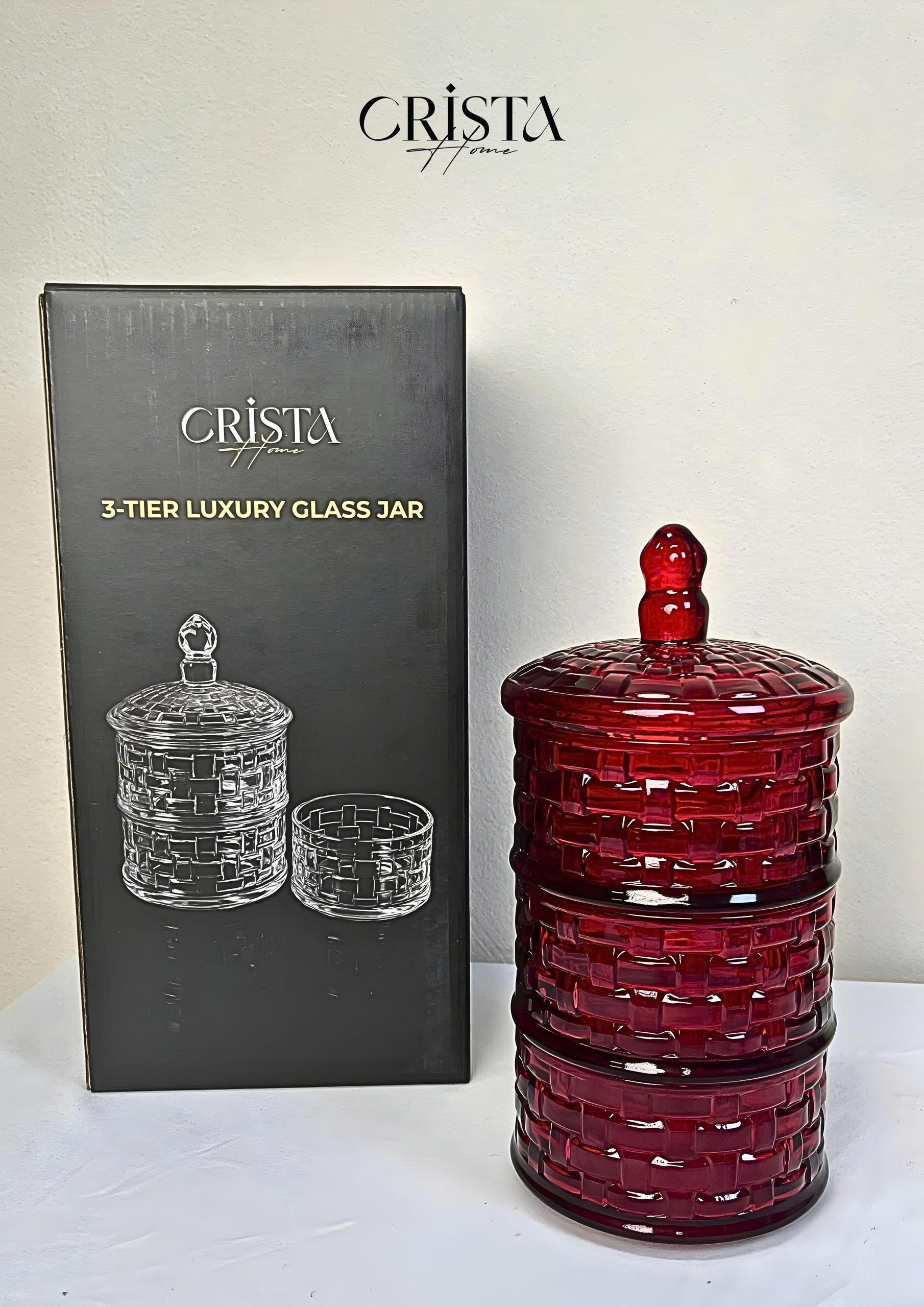 Hũ đựng mứt 3 tầng CRISTA HOME vân caro_thumbnail_16