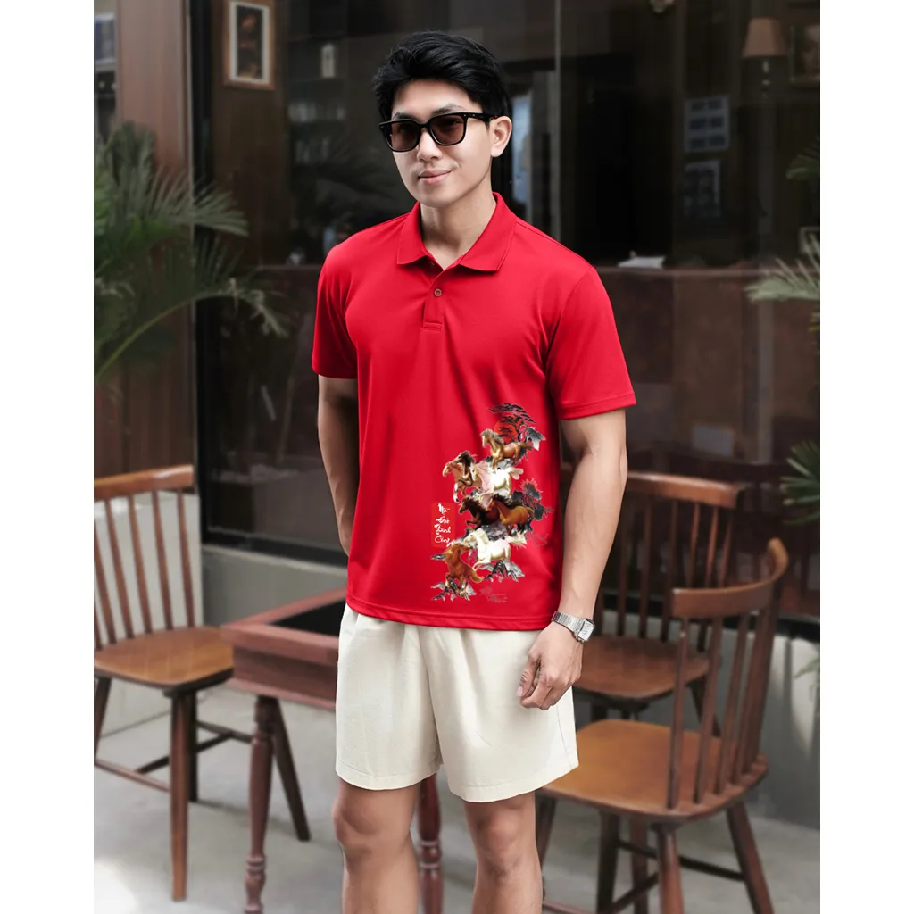 Áo polo Tết Bính Ngọ cá sấu Miucho Iconic tay ngắn cổ trụ form vừa vải poly thoáng mát 2996_thumbnail_3