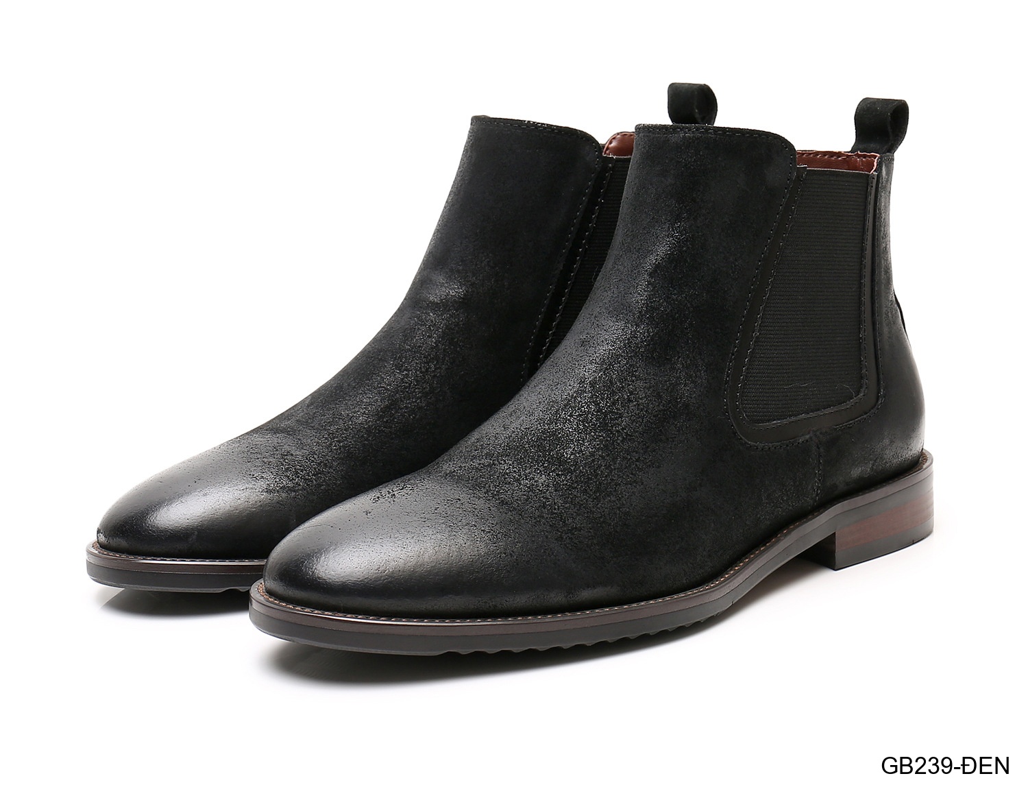 GB239 - Bốt Chelsea Nam Da Thật Phong Cách Thường Ngày Đế Cao Su Mềm