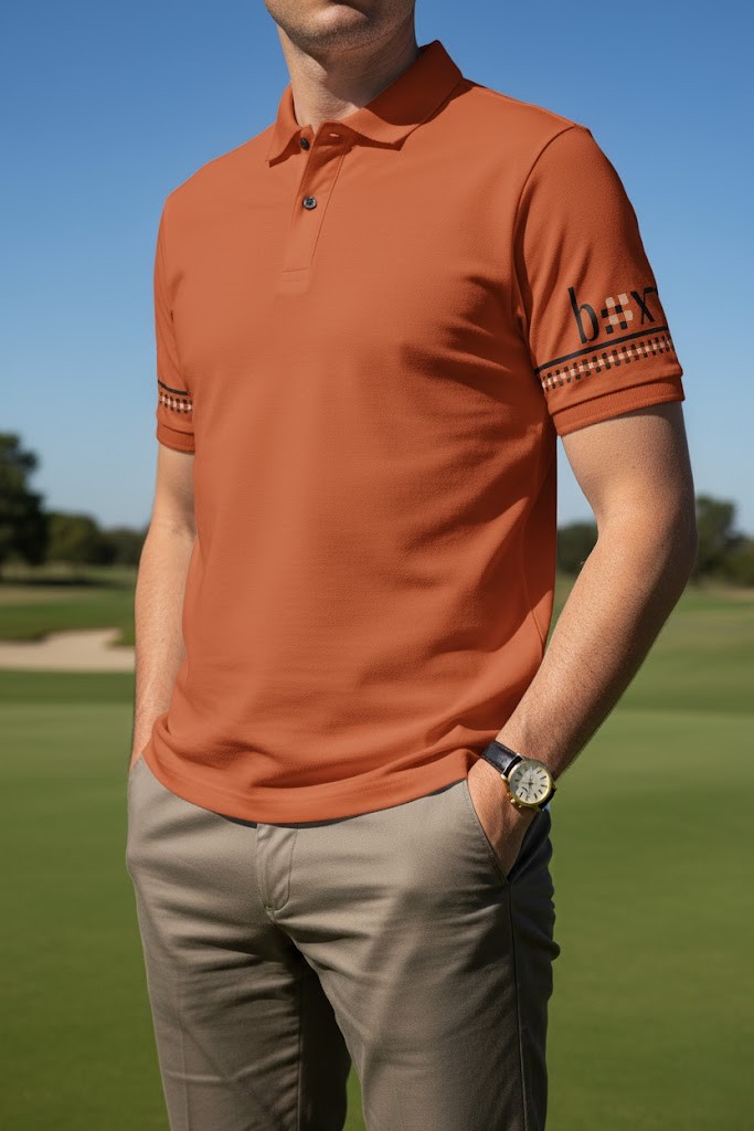 Áo Polo nam phối họa tiết tay box