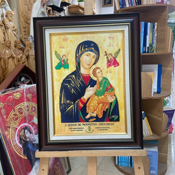 Tranh canvas Đức Mẹ Hằng Cứu Giúp 42x54cm