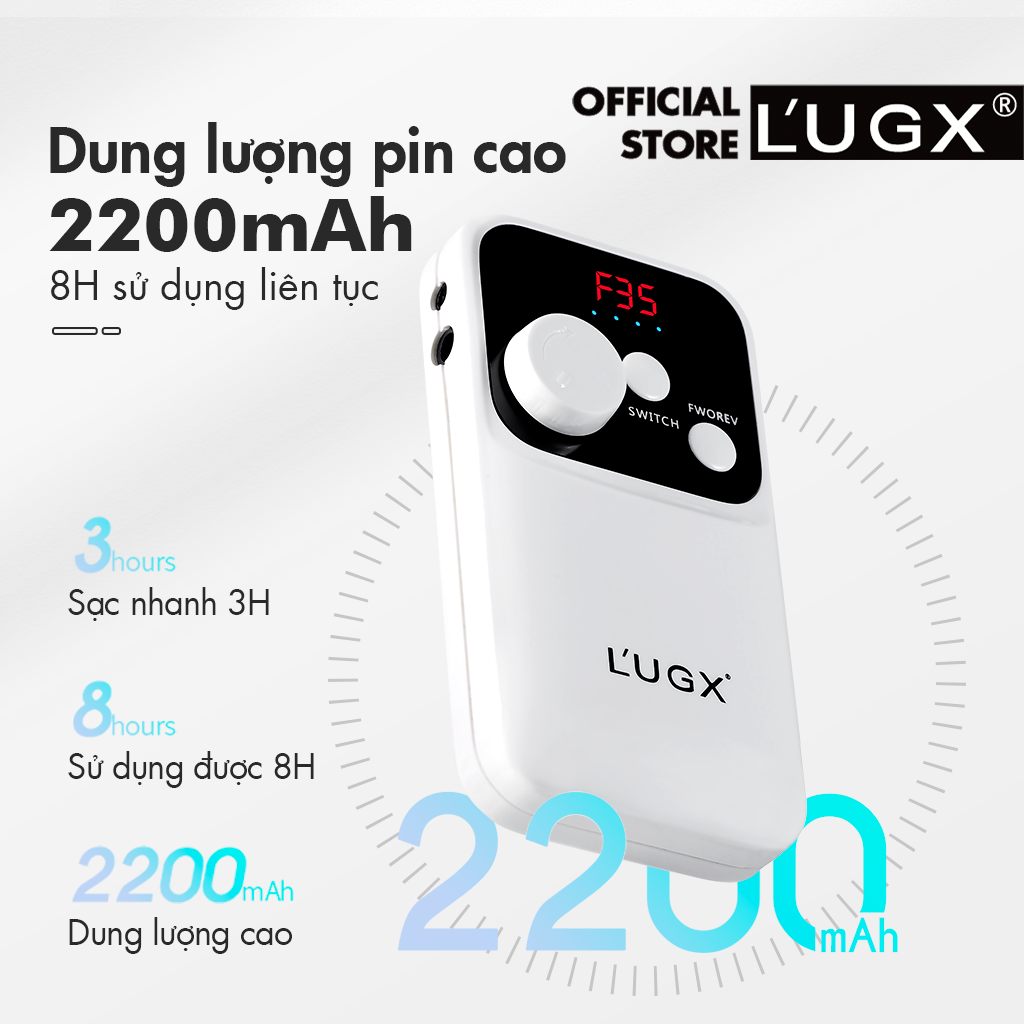 Máy mài móng tích điện L’UGX LG602 chính hãng - Máy mài móng nail Lugx cầm tay cao cấp (bảo hành 6 tháng)_thumbnail_5