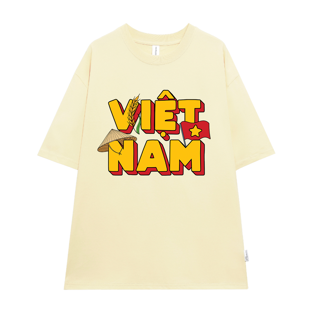 Áo thun Việt Nam tôi yêu form rộng 2118 Miucho cổ tròn vải cotton 4c 220gsm thoáng mát in mix_thumbnail_0