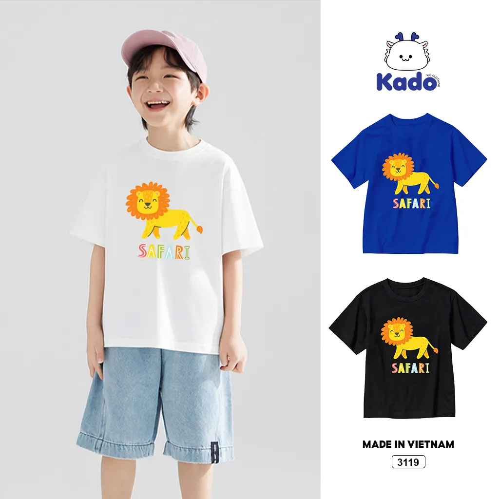 Áo thun bé trai bé gái hoạt hình Sư Tử Kado 3199