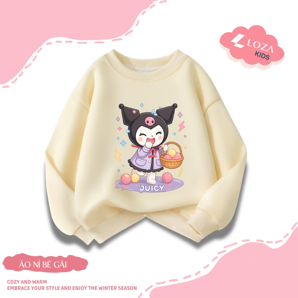 Áo sweater bé gái in hình Kuromi Juicy - Loza Kids IN3440