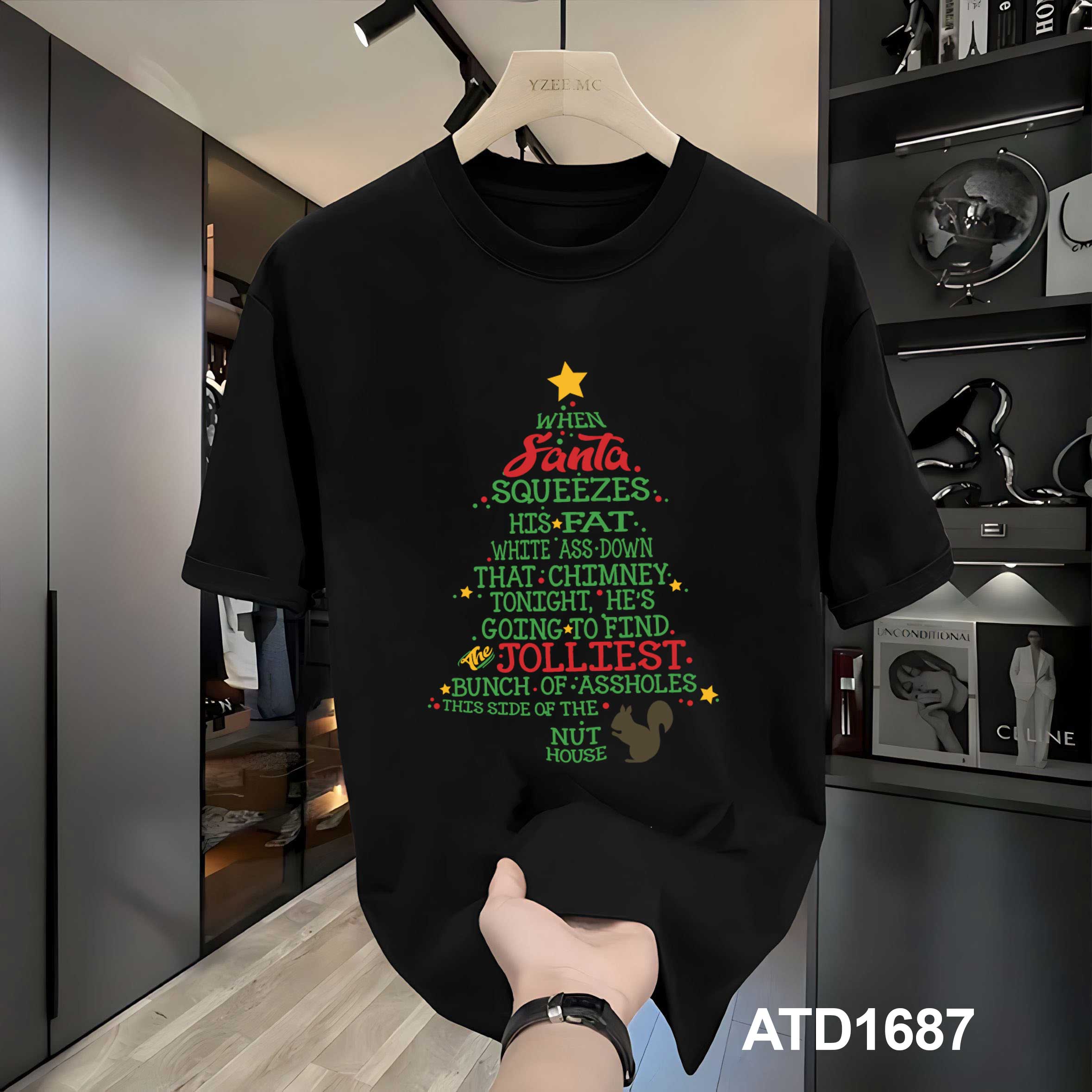 Áo phông nam local brand form rộng cổ tròn vải cotton thoáng mát ATD1687 Miucho Iconic in typography_thumbnail_7