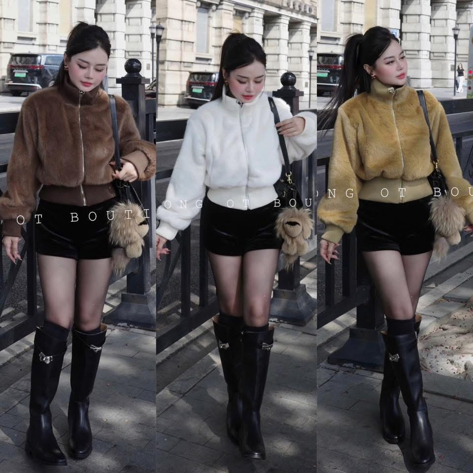 Áo lông khoá cạp chun - C7