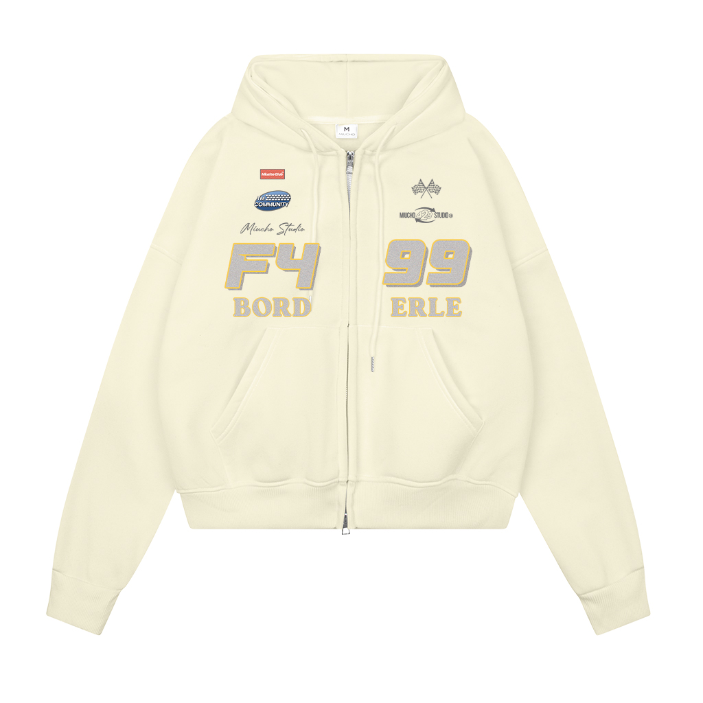 Áo hoodie zip dày basic form boxy HXD1573 Miucho Club vải nỉ bông khóa kéo mũ rộng in mix_thumbnail_3