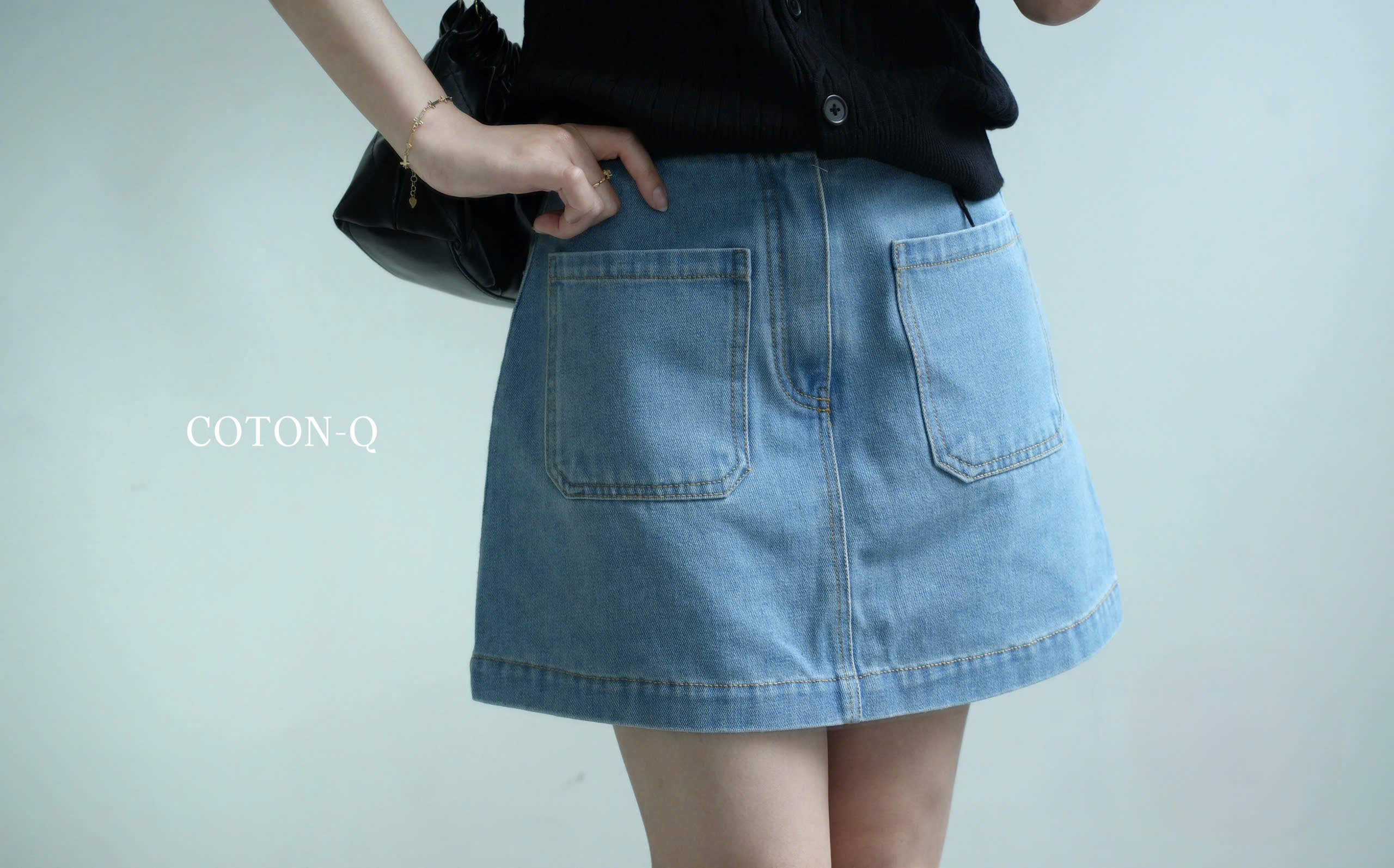 Chân váy ngắn Coton Q jean 2M ( ĐẬM )_thumbnail_11