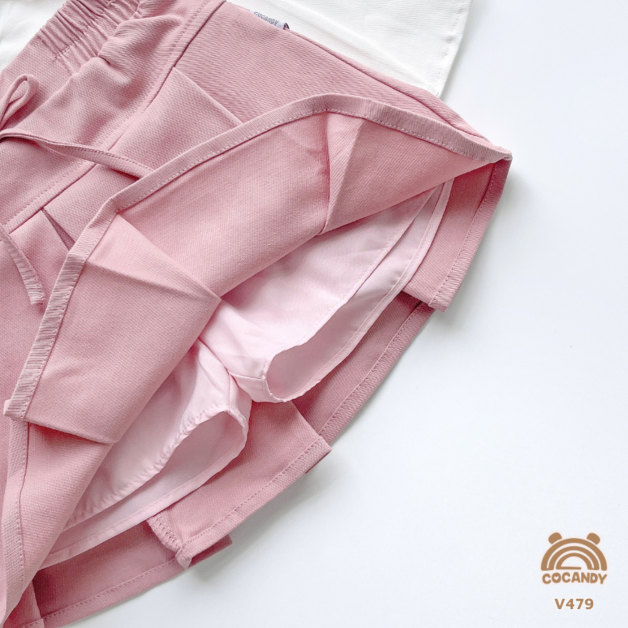 Chân váy HỒNG xếp ly phối nơ_thumbnail_2
