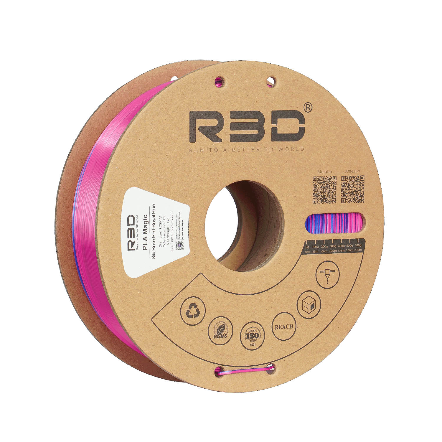 R3D PLA Dual 1kg - RoseRed RoyalBlue