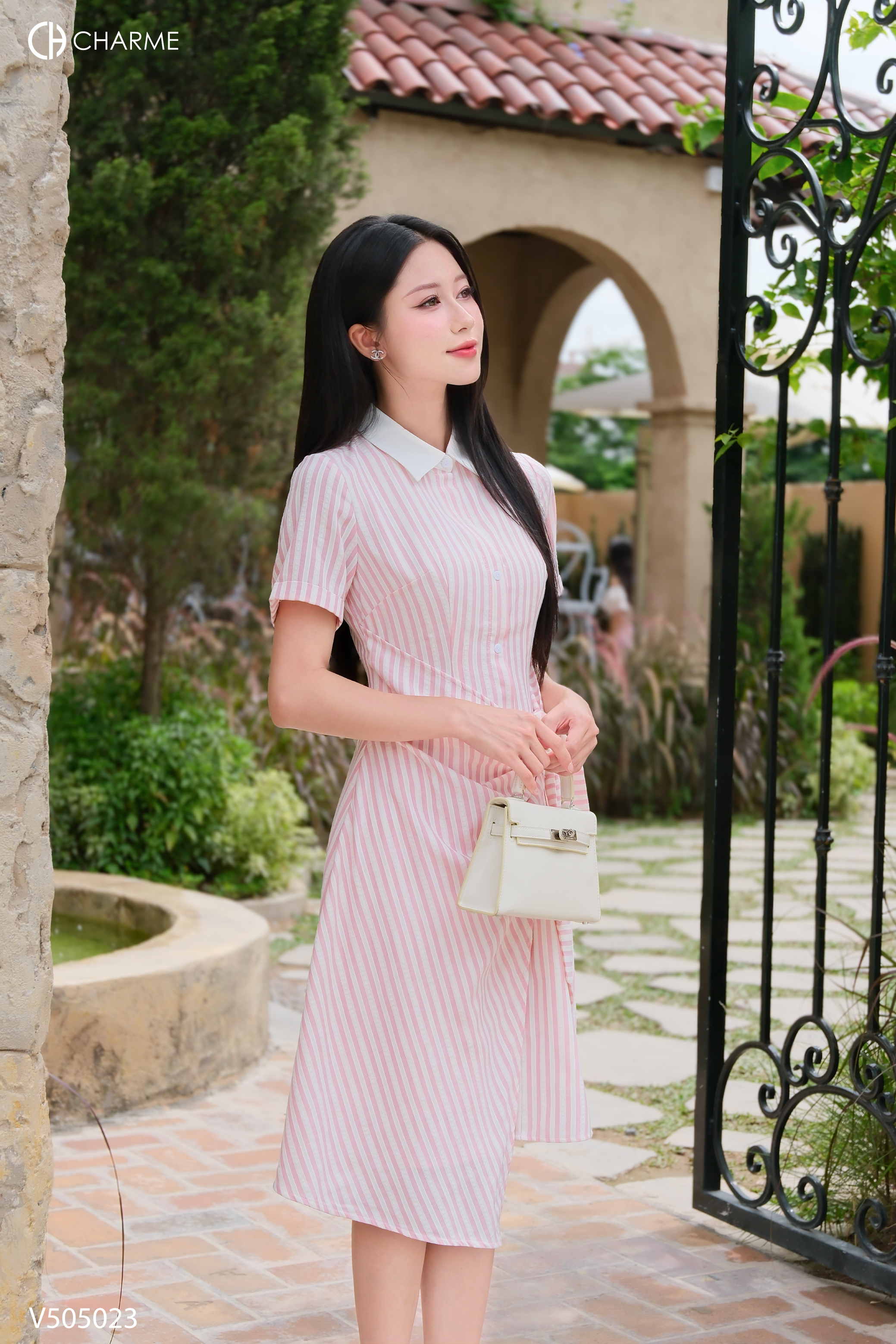 Váy sơ mi cổ đức thắt nơ eo_thumbnail_1