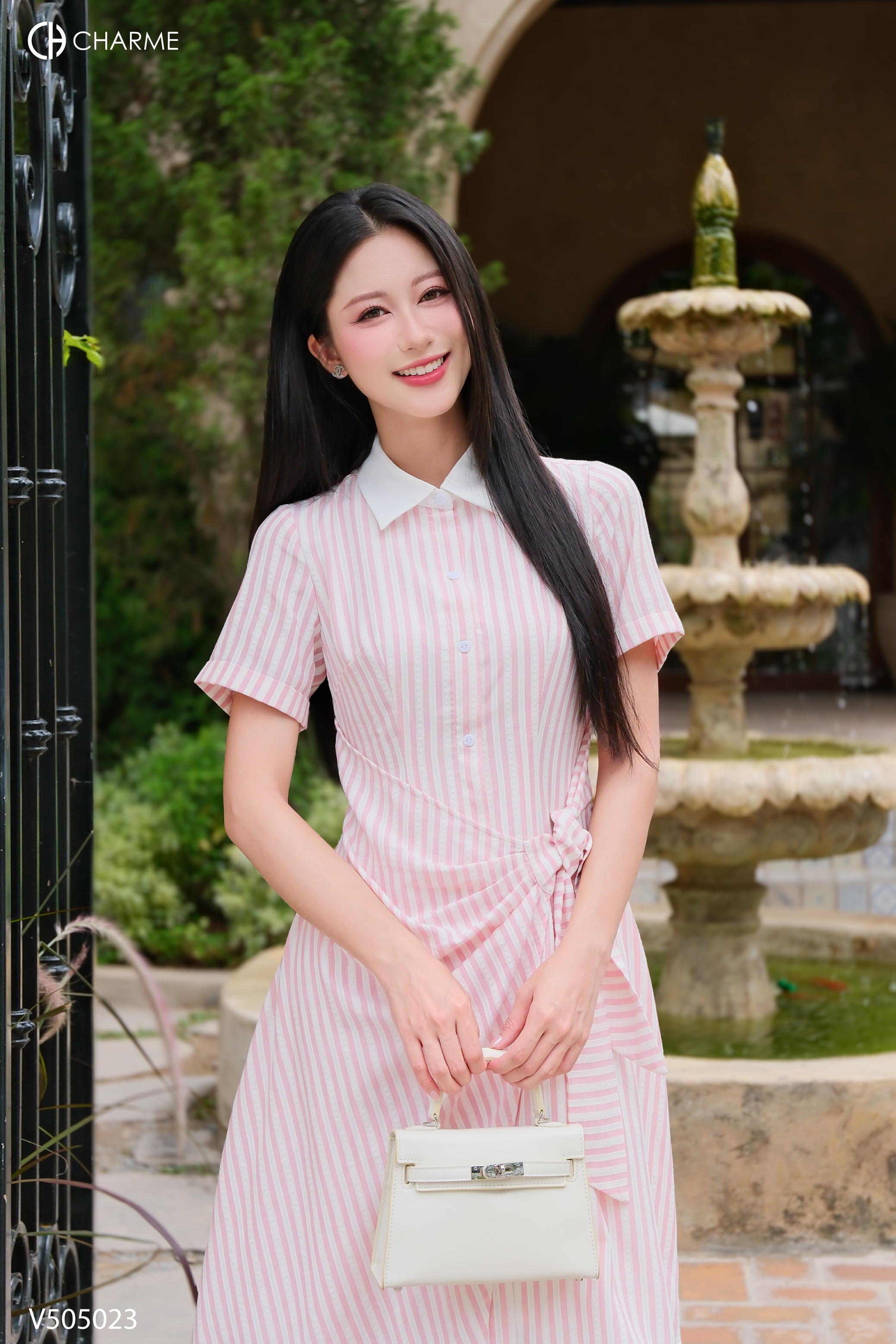 Váy sơ mi cổ đức thắt nơ eo_thumbnail_3