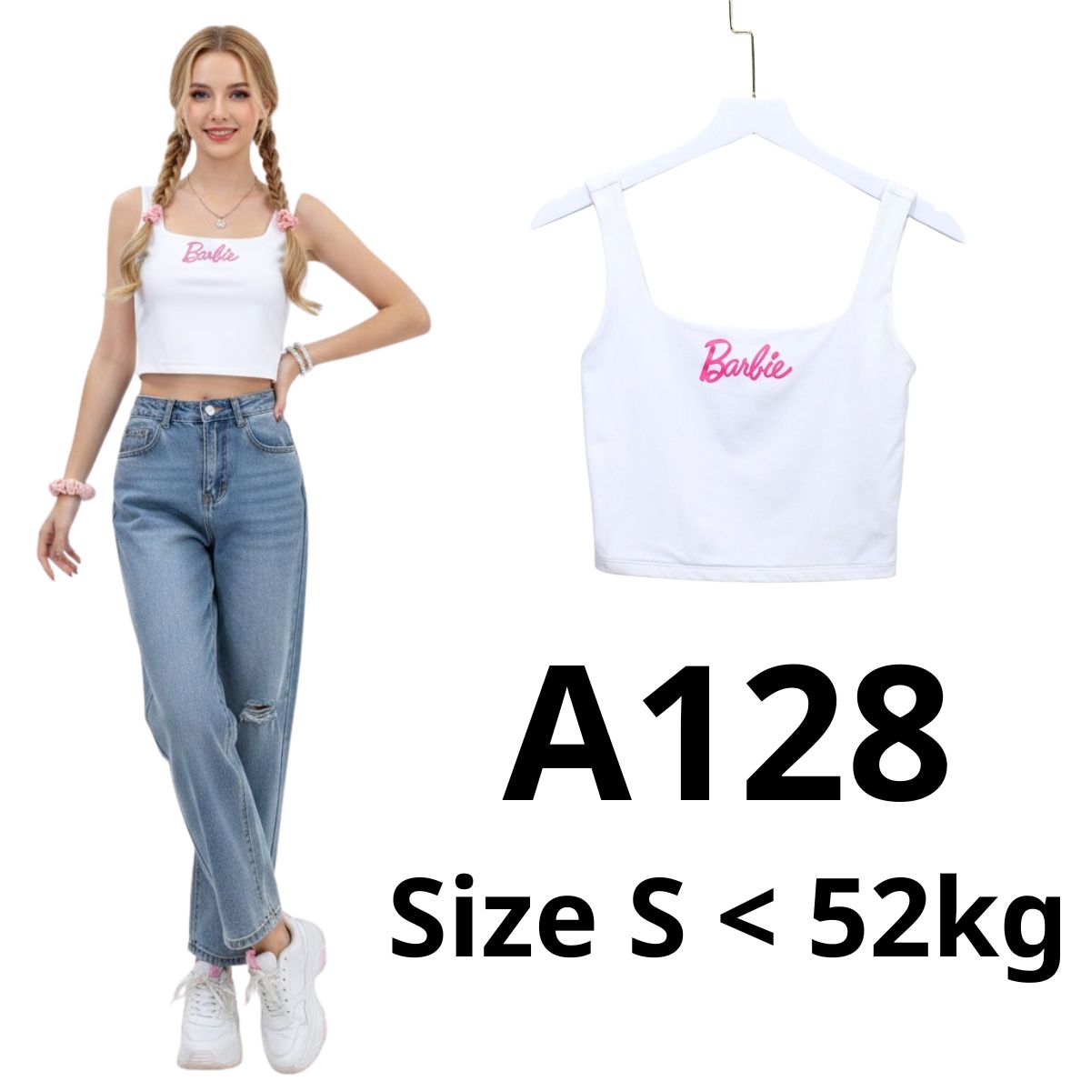 A128- ÁO CROP BARBIE